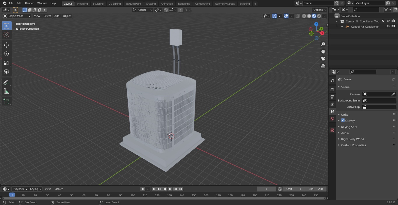 3D Central Air Conditioner Two-stage model