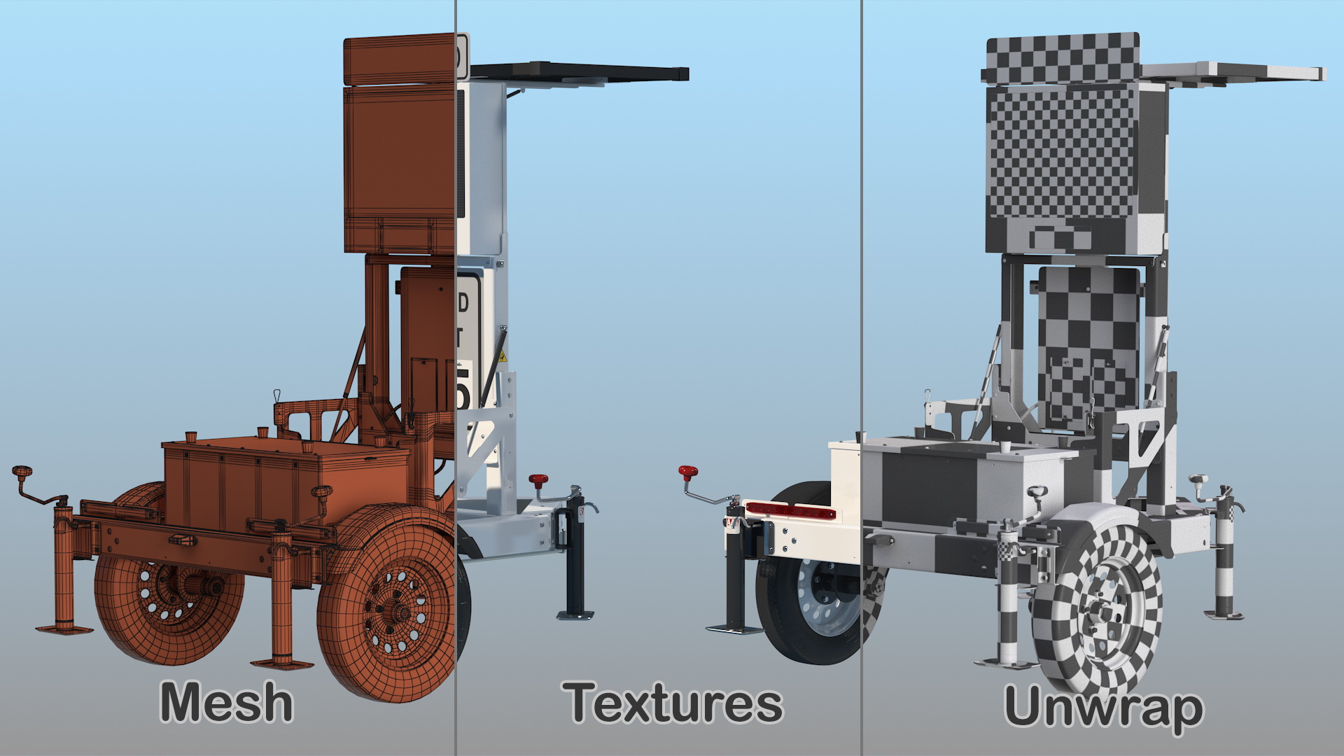 3D Decatur Electronics 300MX Radar Trailer Rigged