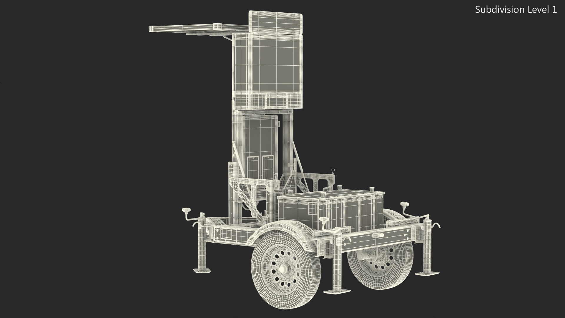 3D Decatur Electronics 300MX Radar Trailer Rigged