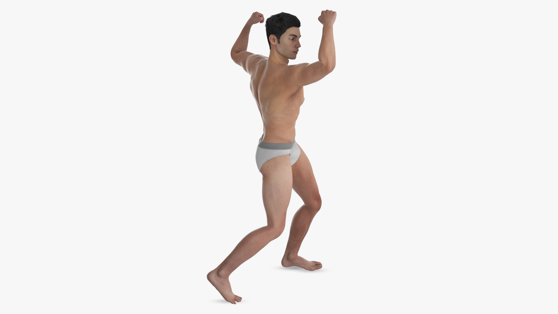 3D model Man Athletic Figure Fur Rigged