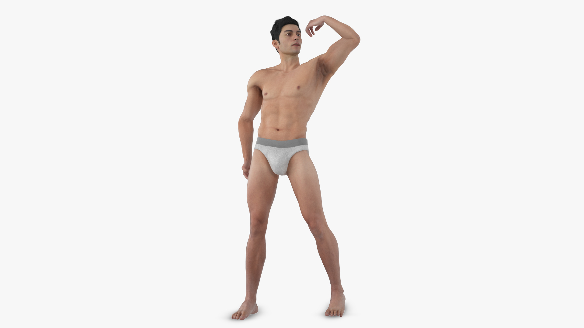 3D model Man Athletic Figure Fur Rigged