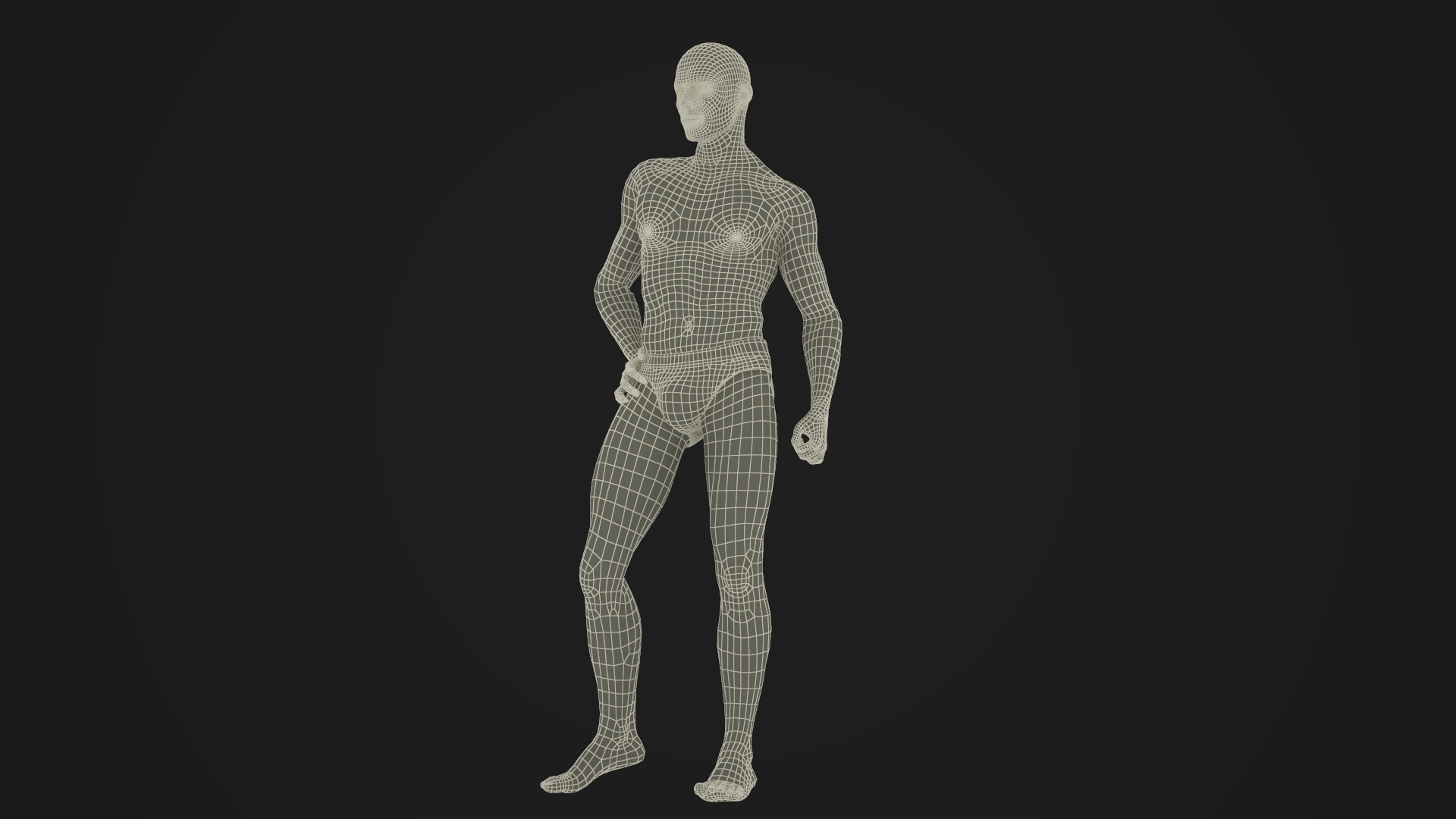 3D model Man Athletic Figure Fur Rigged