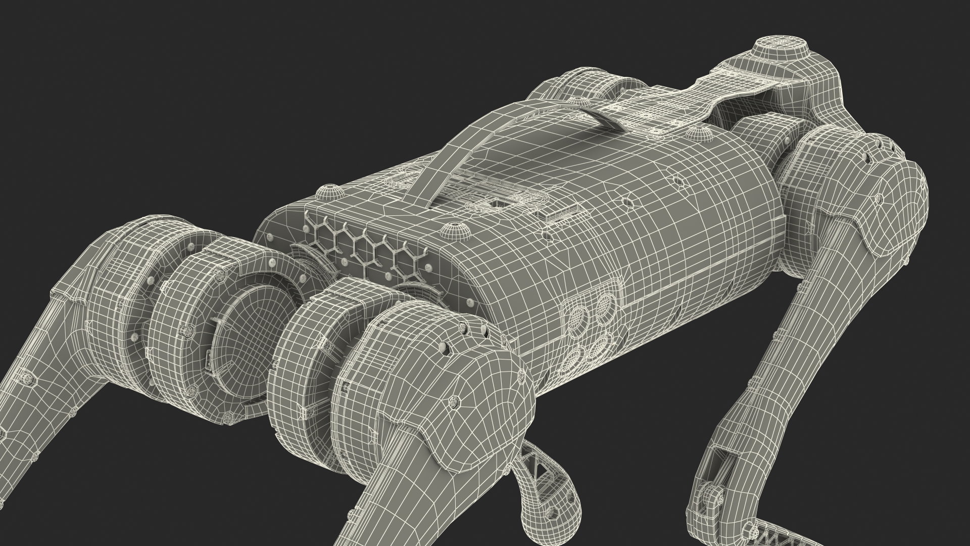 Yellow Dog Robot Rigged for Cinema 4D 3D