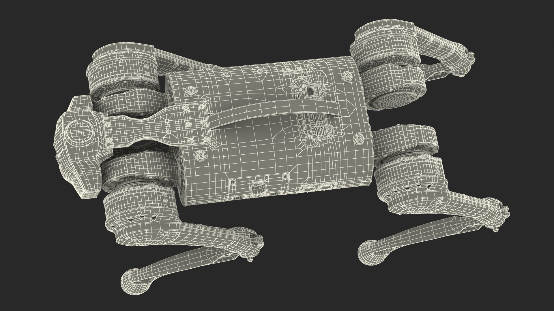 Yellow Dog Robot Rigged for Cinema 4D 3D