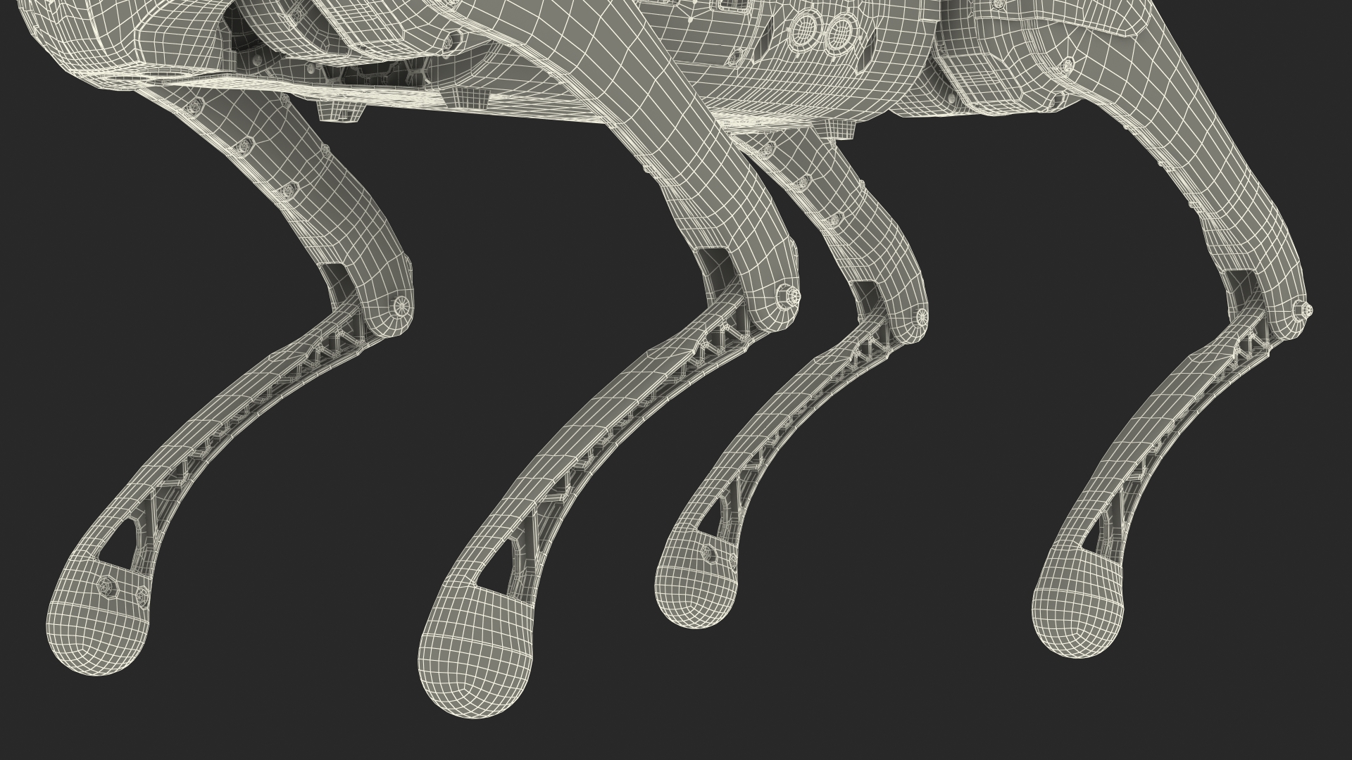 Yellow Dog Robot Rigged for Cinema 4D 3D