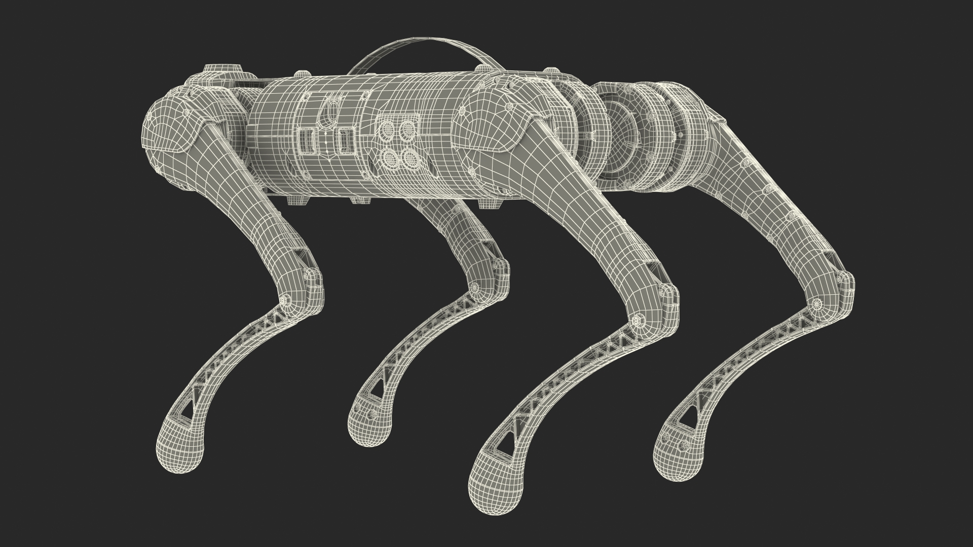 Yellow Dog Robot Rigged for Cinema 4D 3D