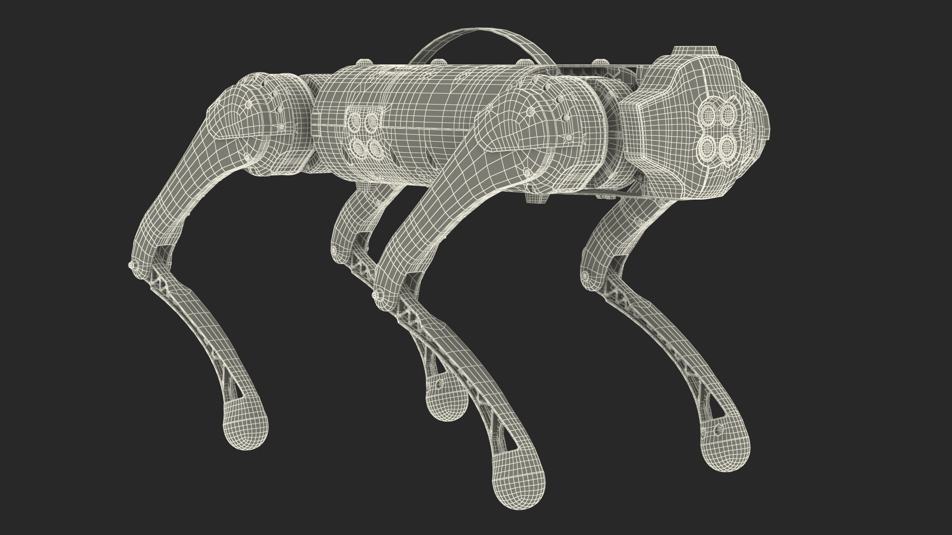Yellow Dog Robot Rigged for Cinema 4D 3D