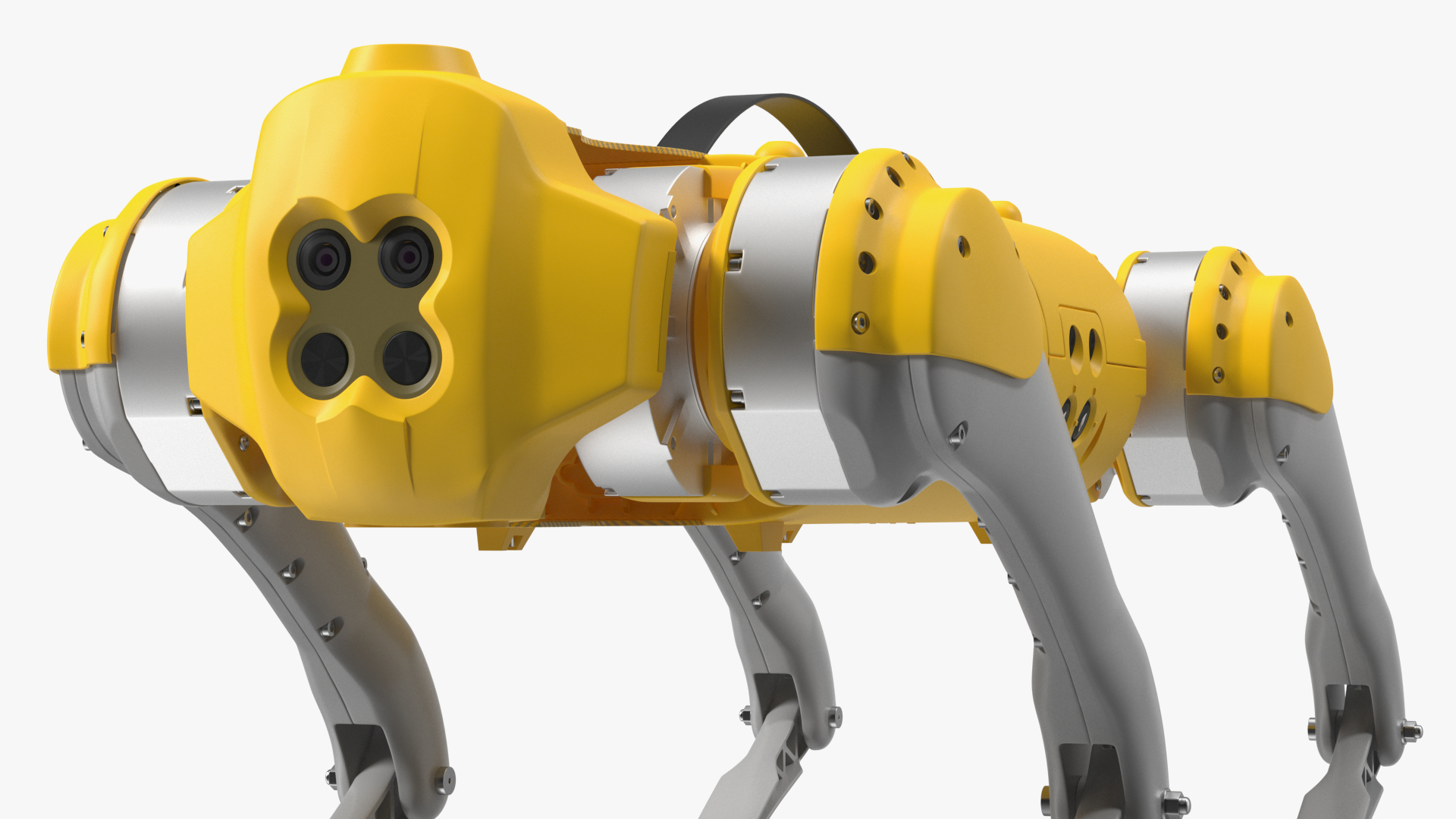 Yellow Dog Robot Rigged for Cinema 4D 3D