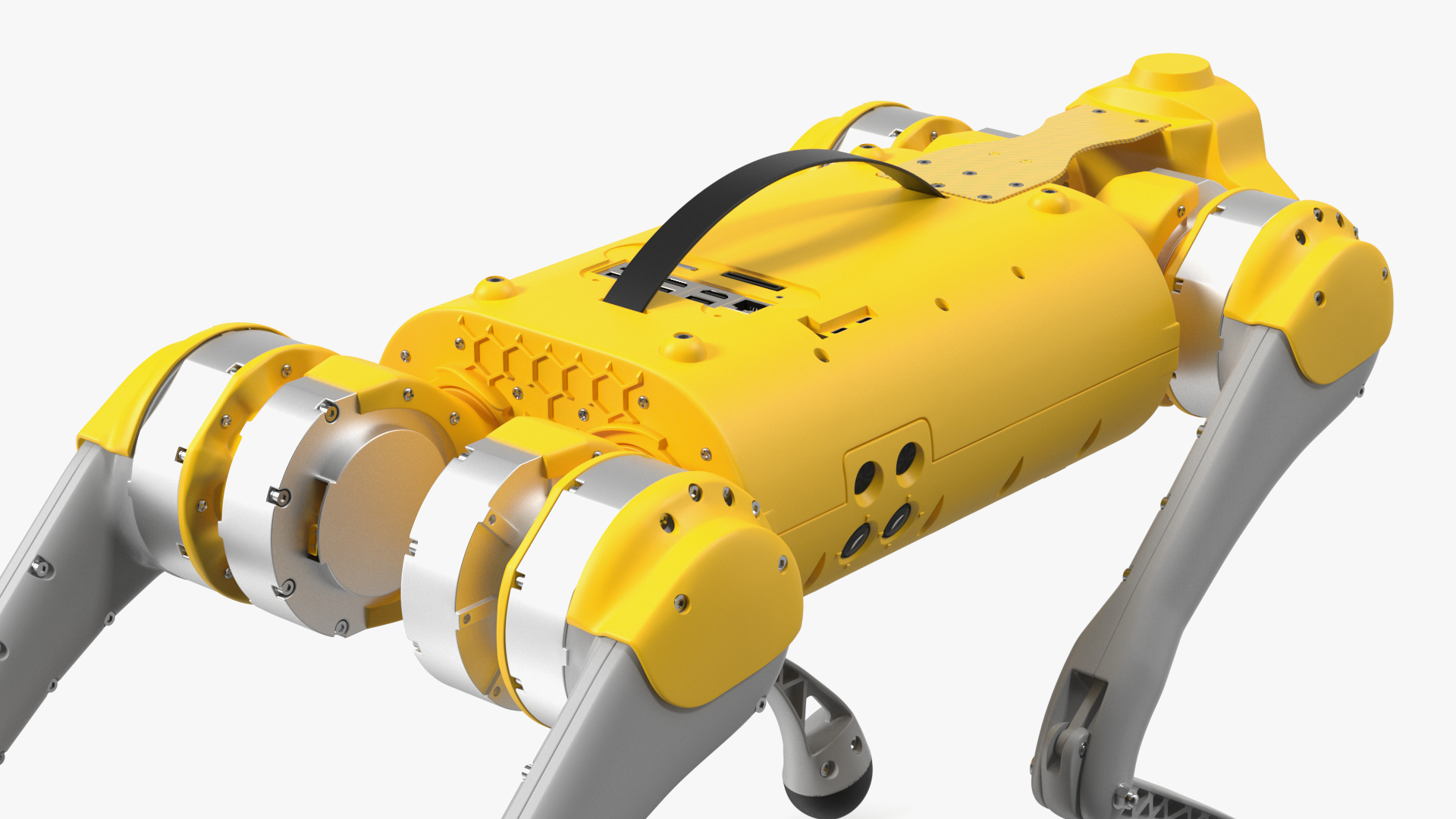 Yellow Dog Robot Rigged for Cinema 4D 3D