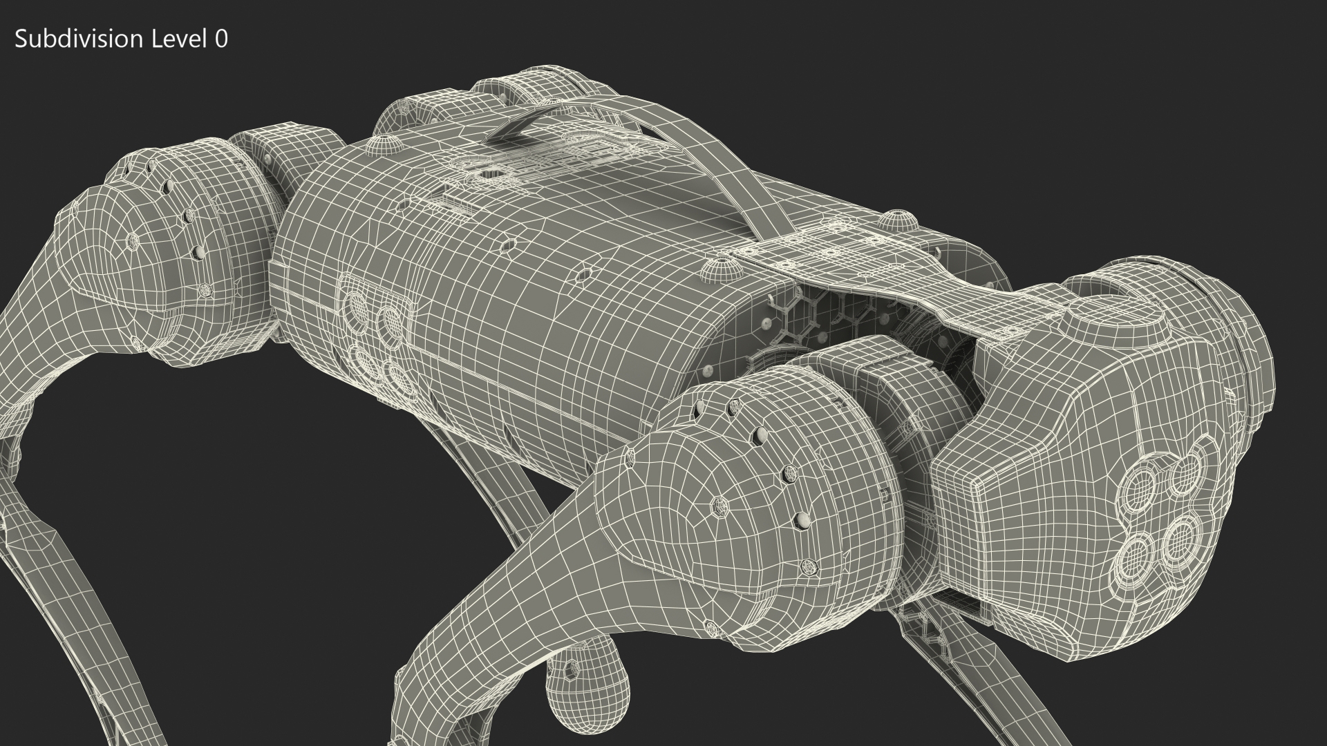 Yellow Dog Robot Rigged for Cinema 4D 3D