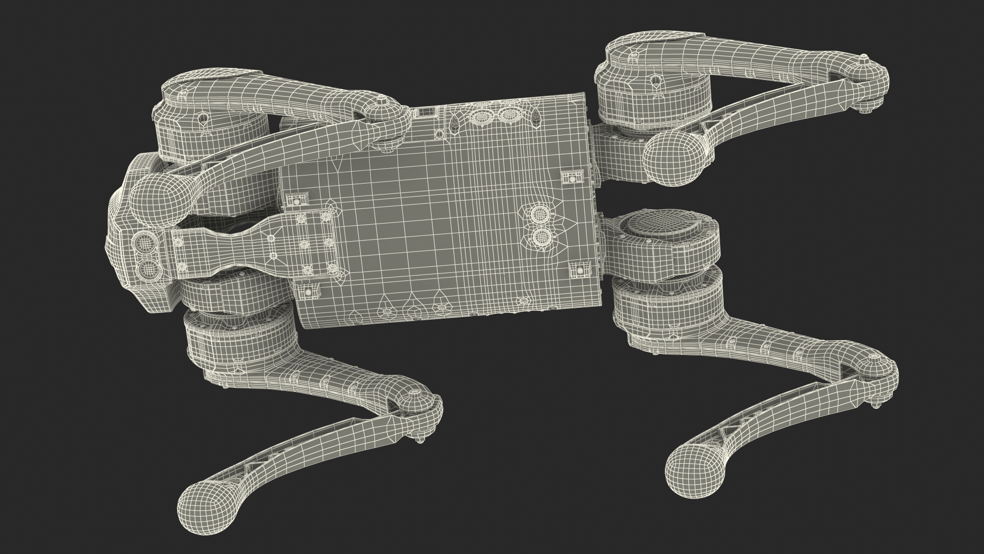 Yellow Dog Robot Rigged for Cinema 4D 3D