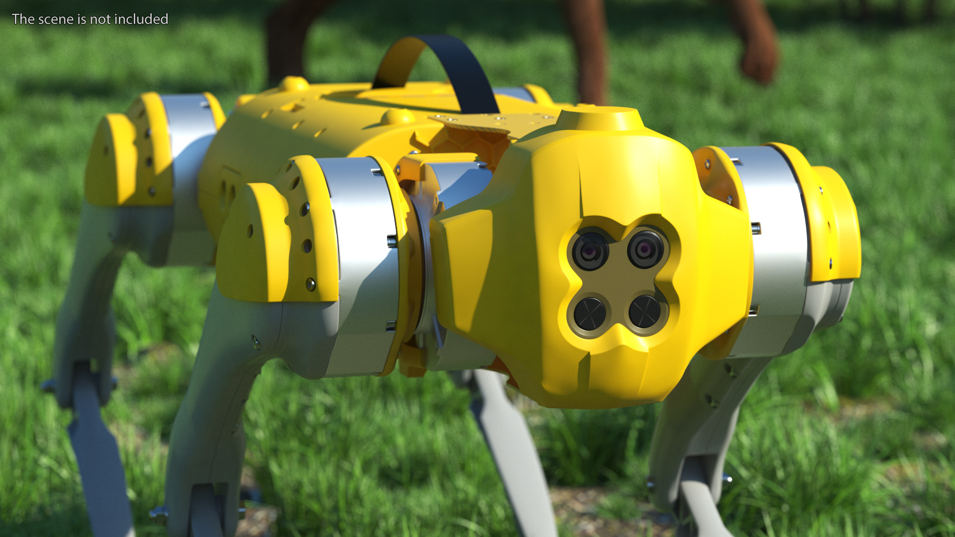 Yellow Dog Robot Rigged for Cinema 4D 3D