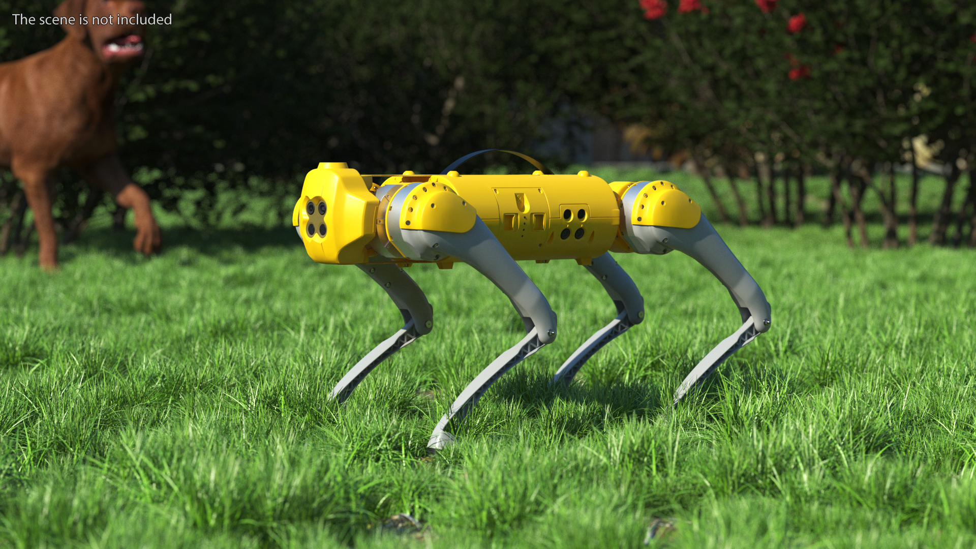 Yellow Dog Robot Rigged for Cinema 4D 3D