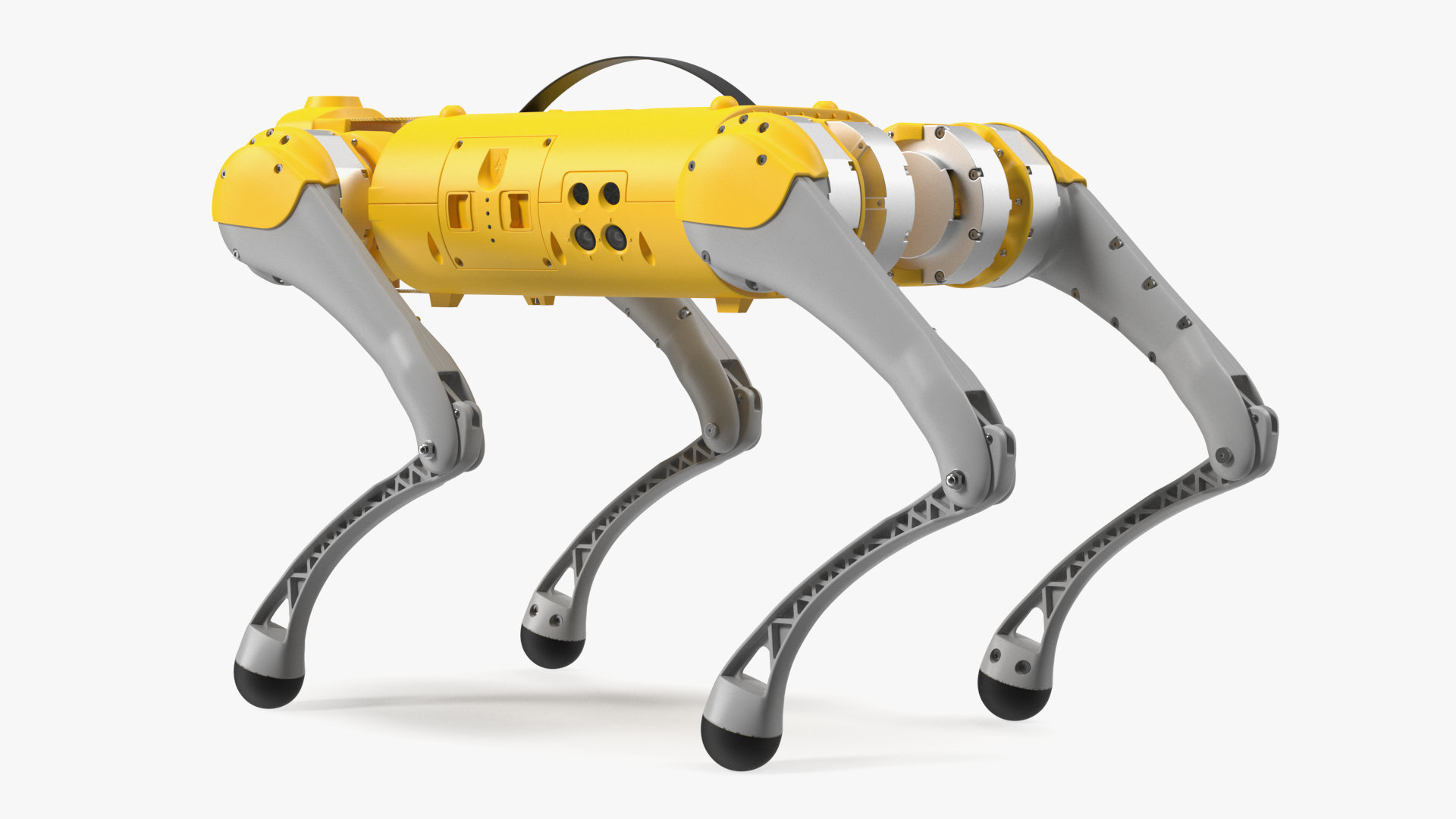 Yellow Dog Robot Rigged for Cinema 4D 3D