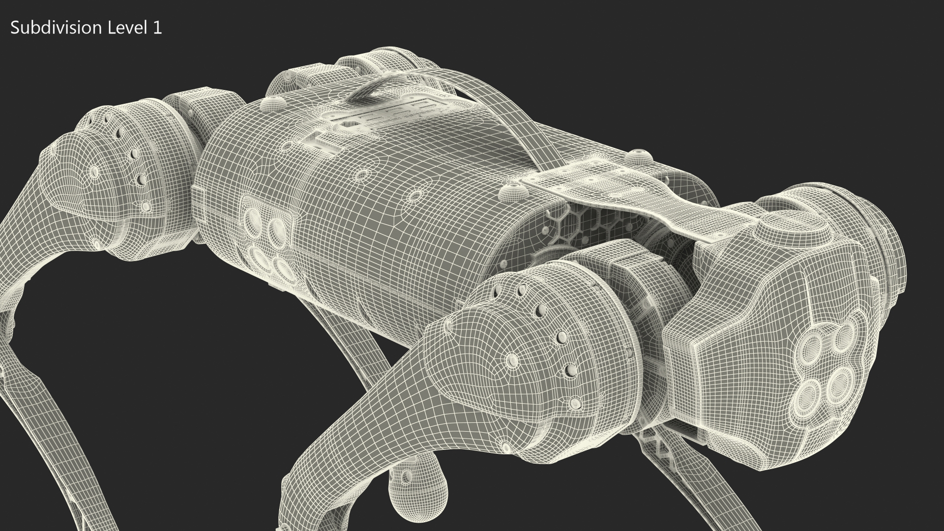 Yellow Dog Robot Rigged for Cinema 4D 3D