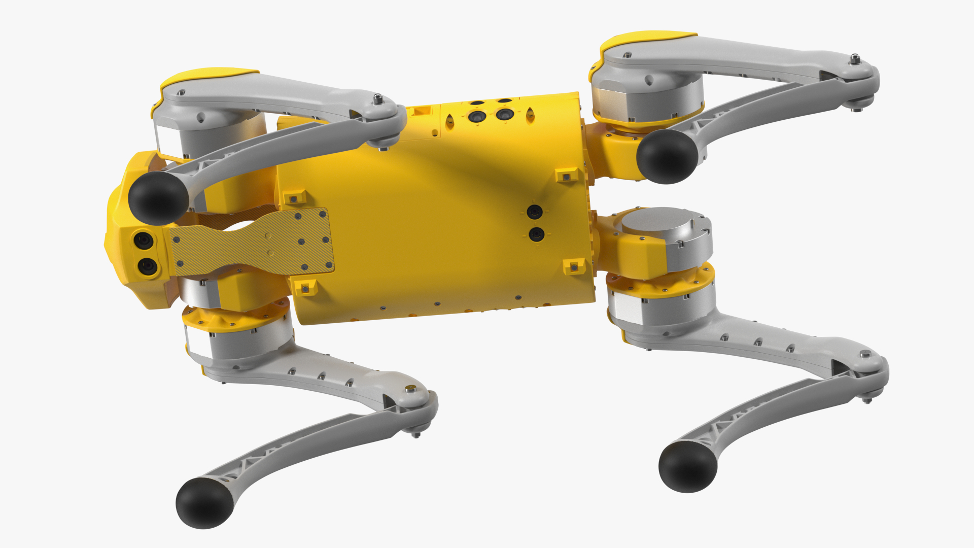 Yellow Dog Robot Rigged for Cinema 4D 3D