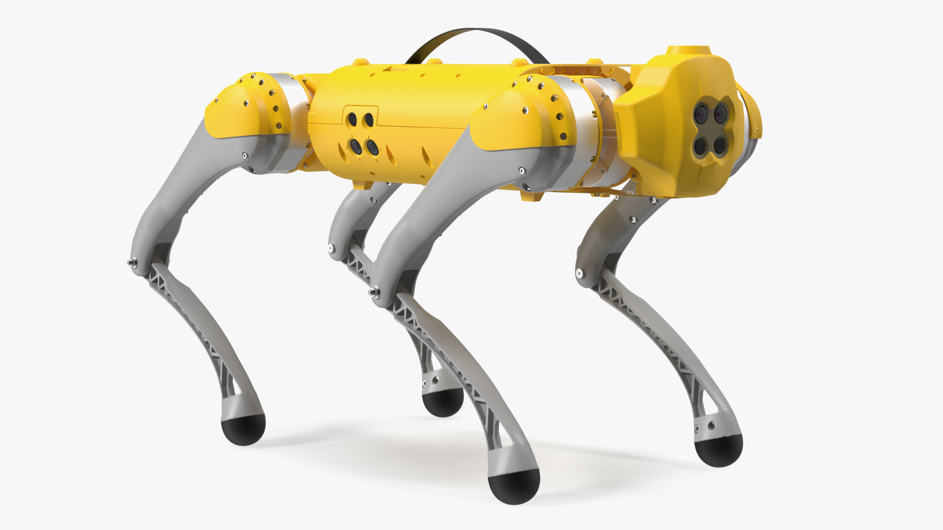 Yellow Dog Robot Rigged for Cinema 4D 3D