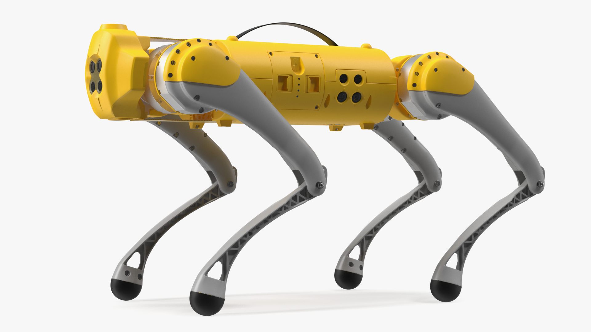 Yellow Dog Robot Rigged for Cinema 4D 3D