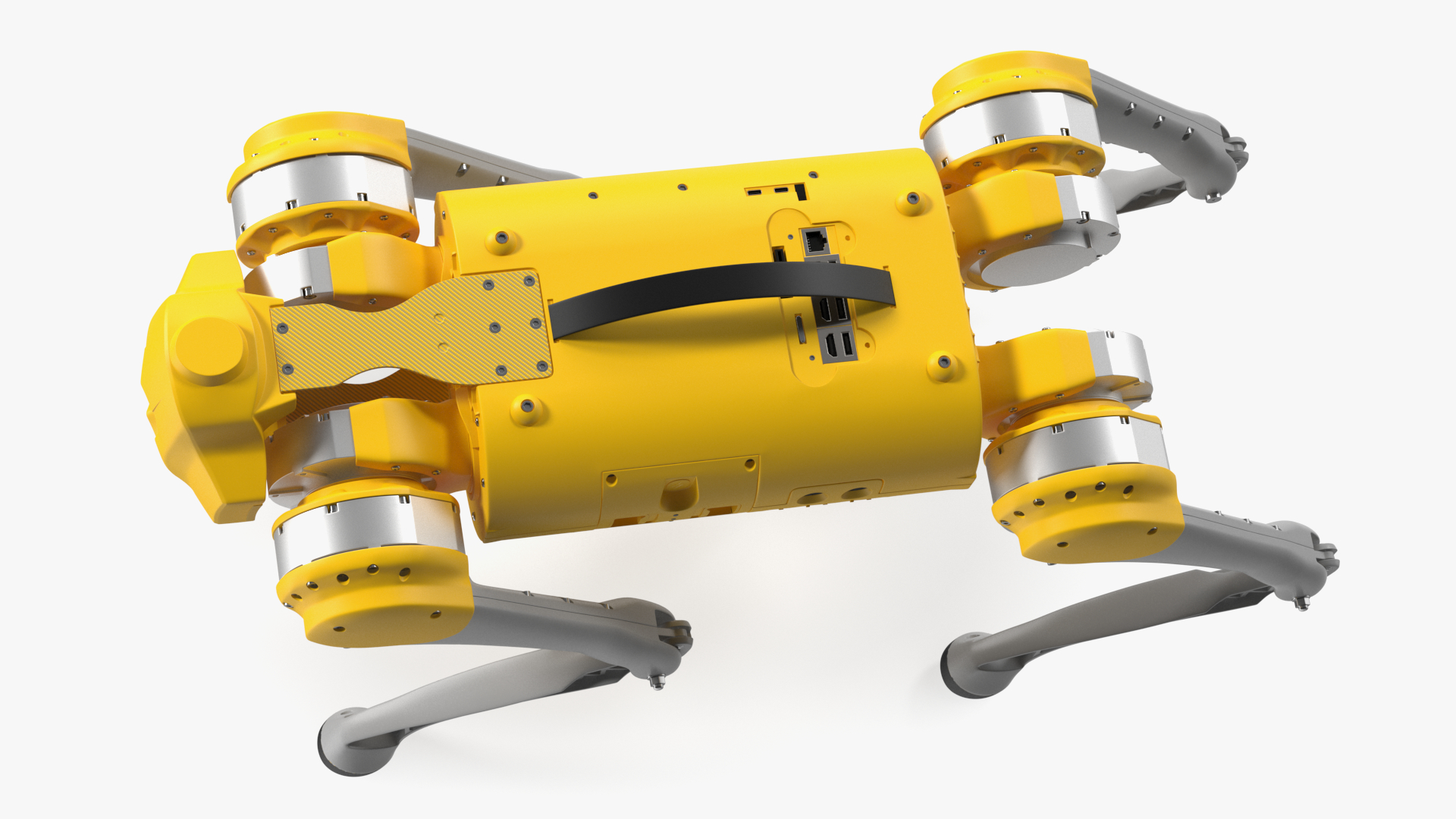 Yellow Dog Robot Rigged for Cinema 4D 3D