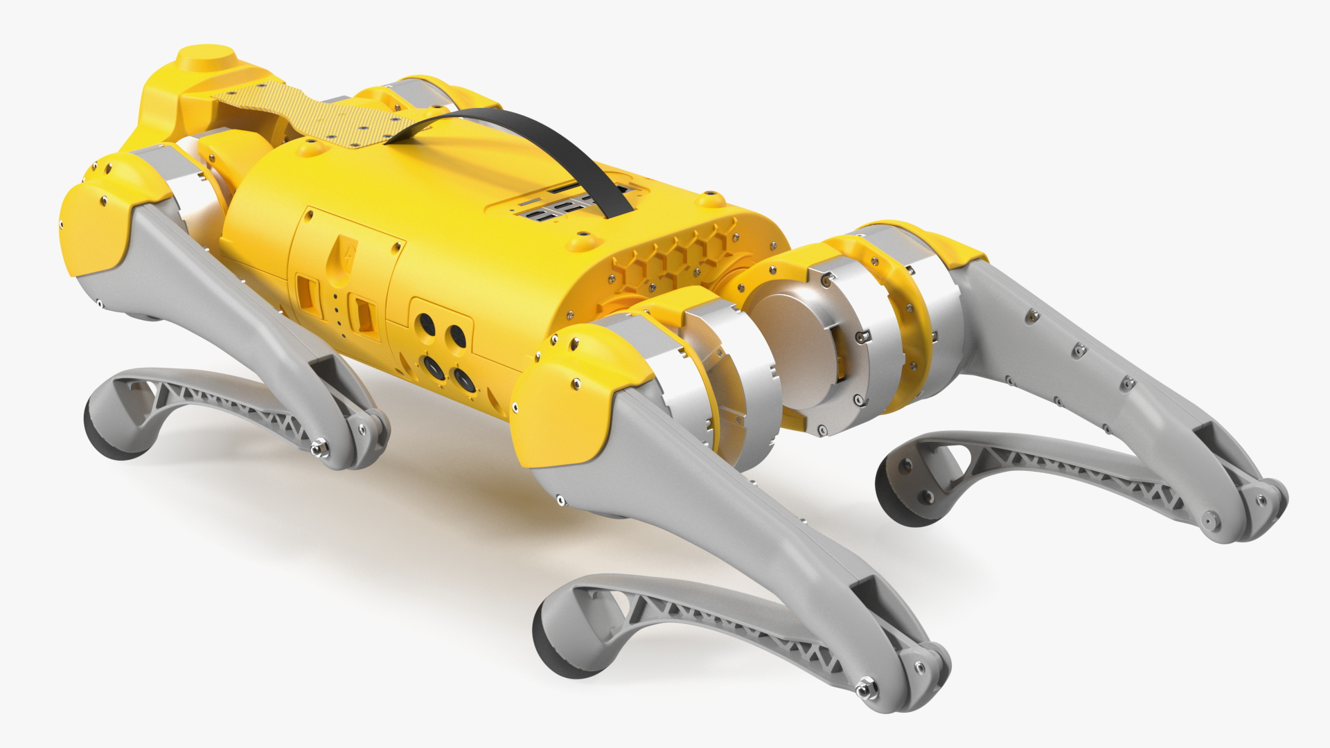 Yellow Dog Robot Rigged for Cinema 4D 3D