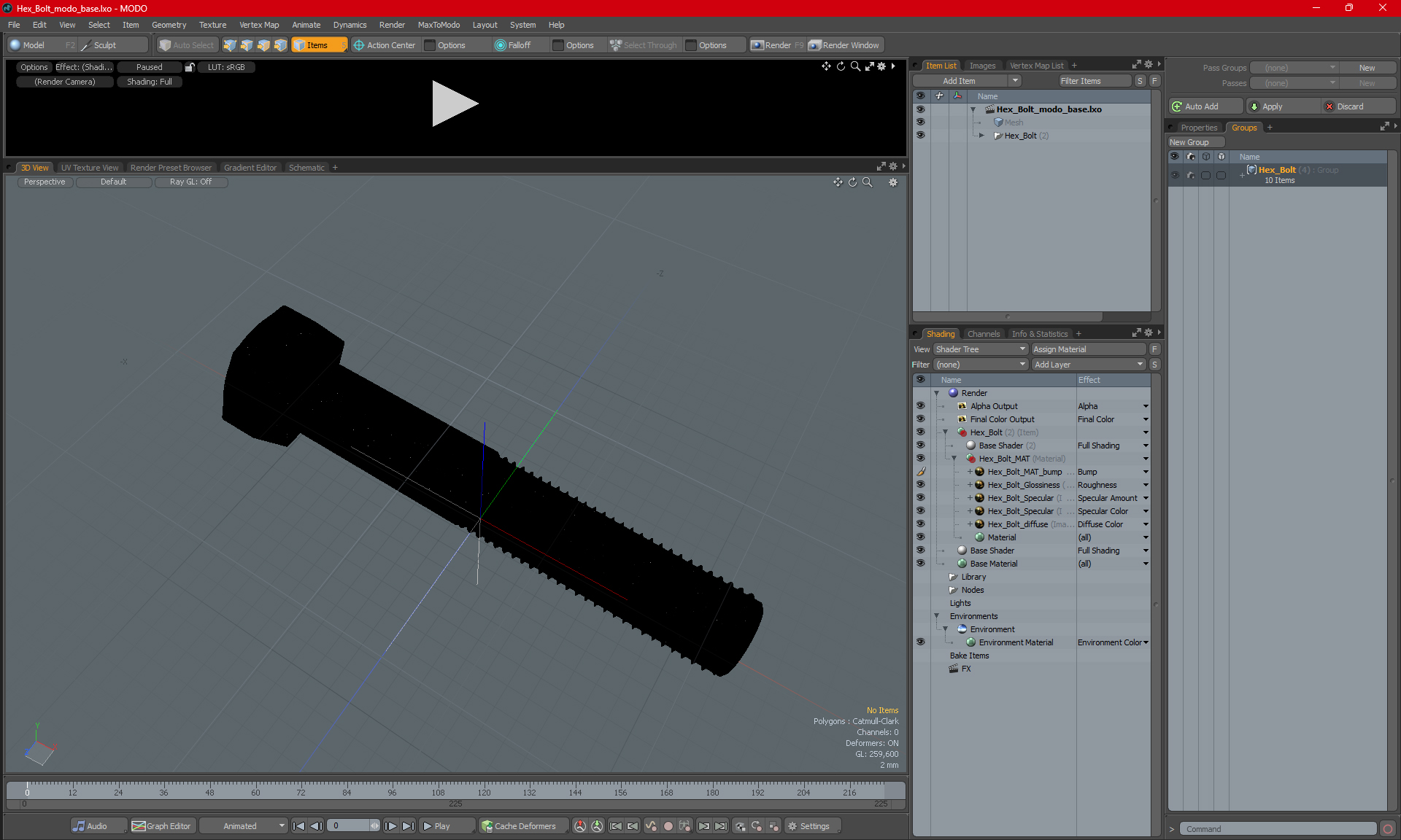 3D model Hex Bolt