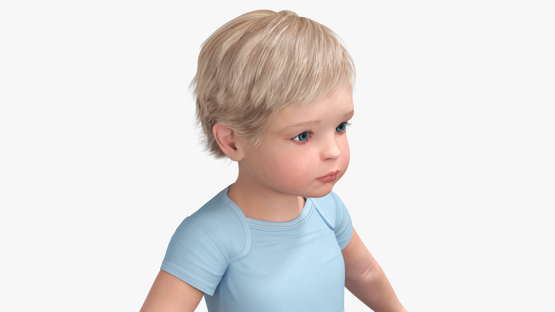 Boy Aged 1 Year in Bodysuit A-Pose 3D model