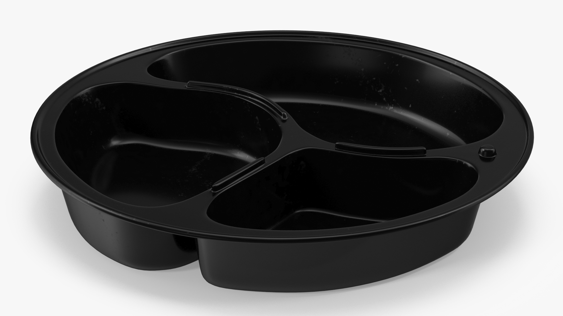 3D Round Takeout Food Container with 3 Compartments and Lid