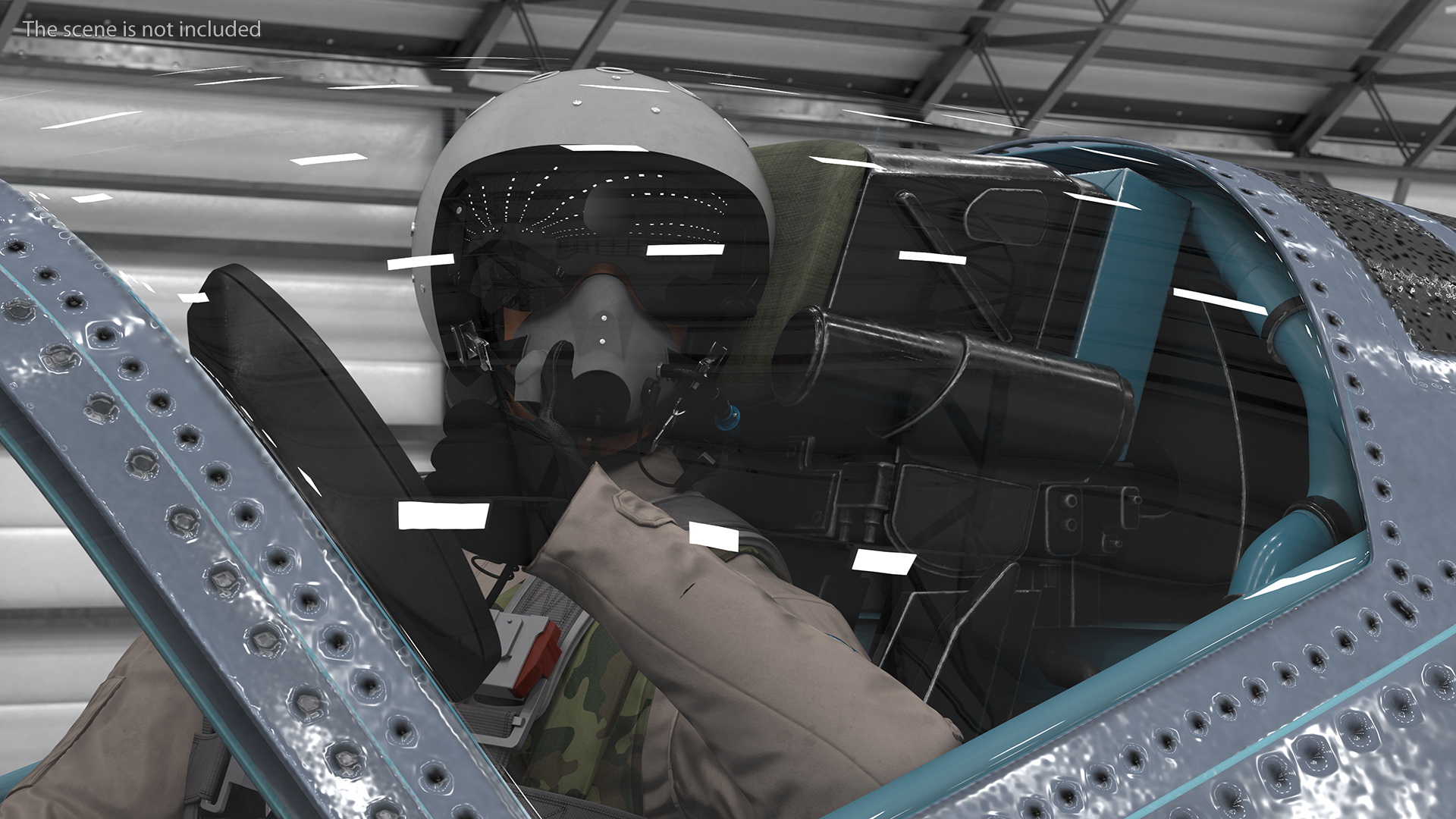 Russian Pilot in SU 57 Fighter Plane Hand Gesture 3D model