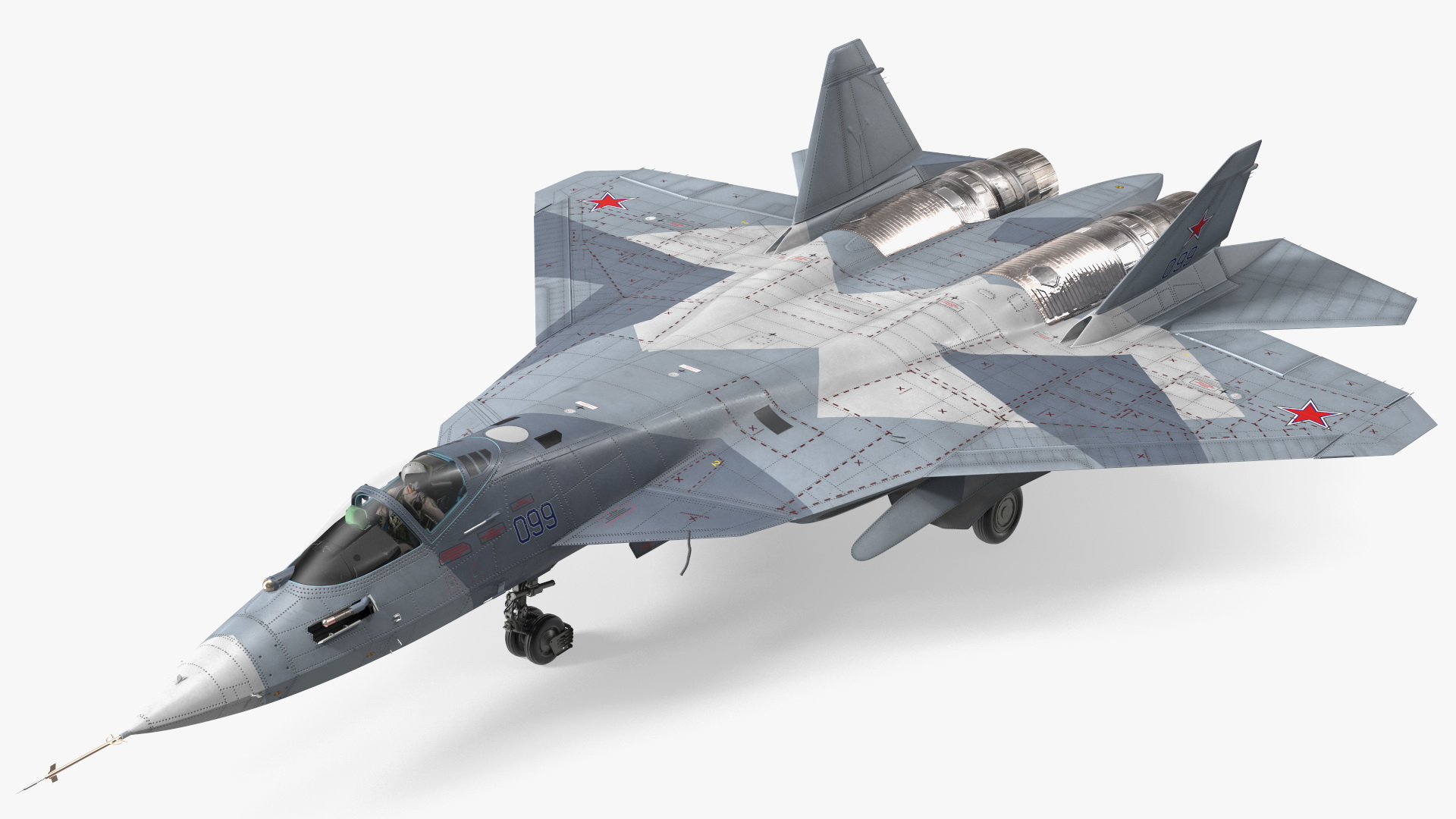 Russian Pilot in SU 57 Fighter Plane Hand Gesture 3D model