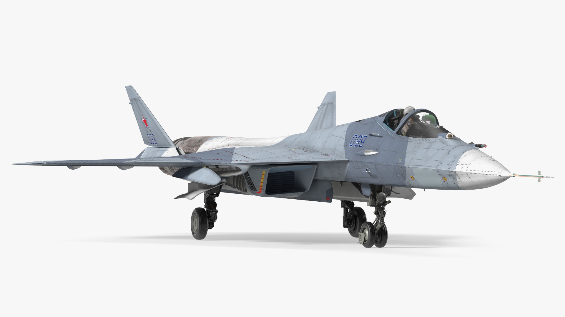 Russian Pilot in SU 57 Fighter Plane Hand Gesture 3D model