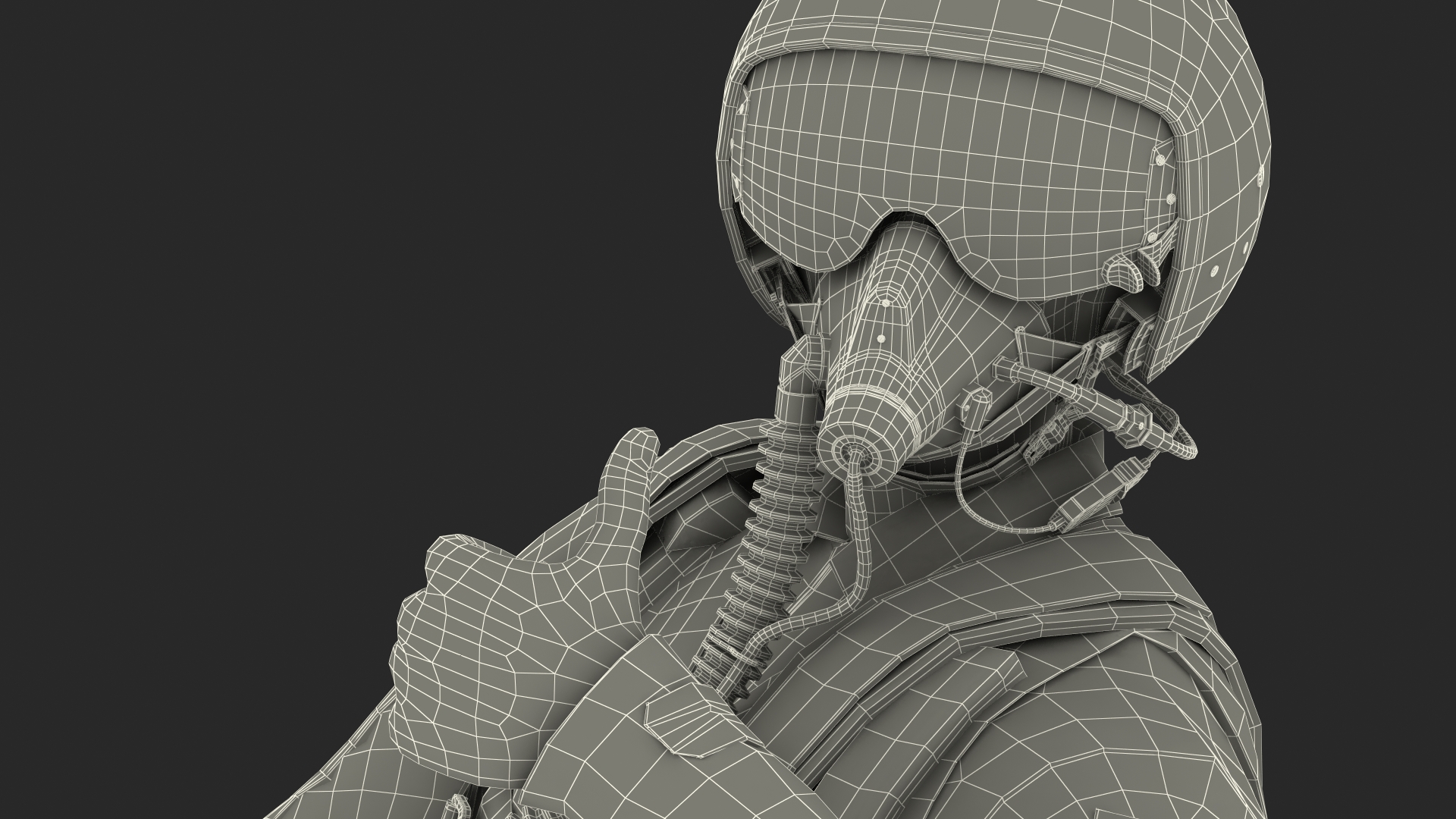 Russian Pilot in SU 57 Fighter Plane Hand Gesture 3D model