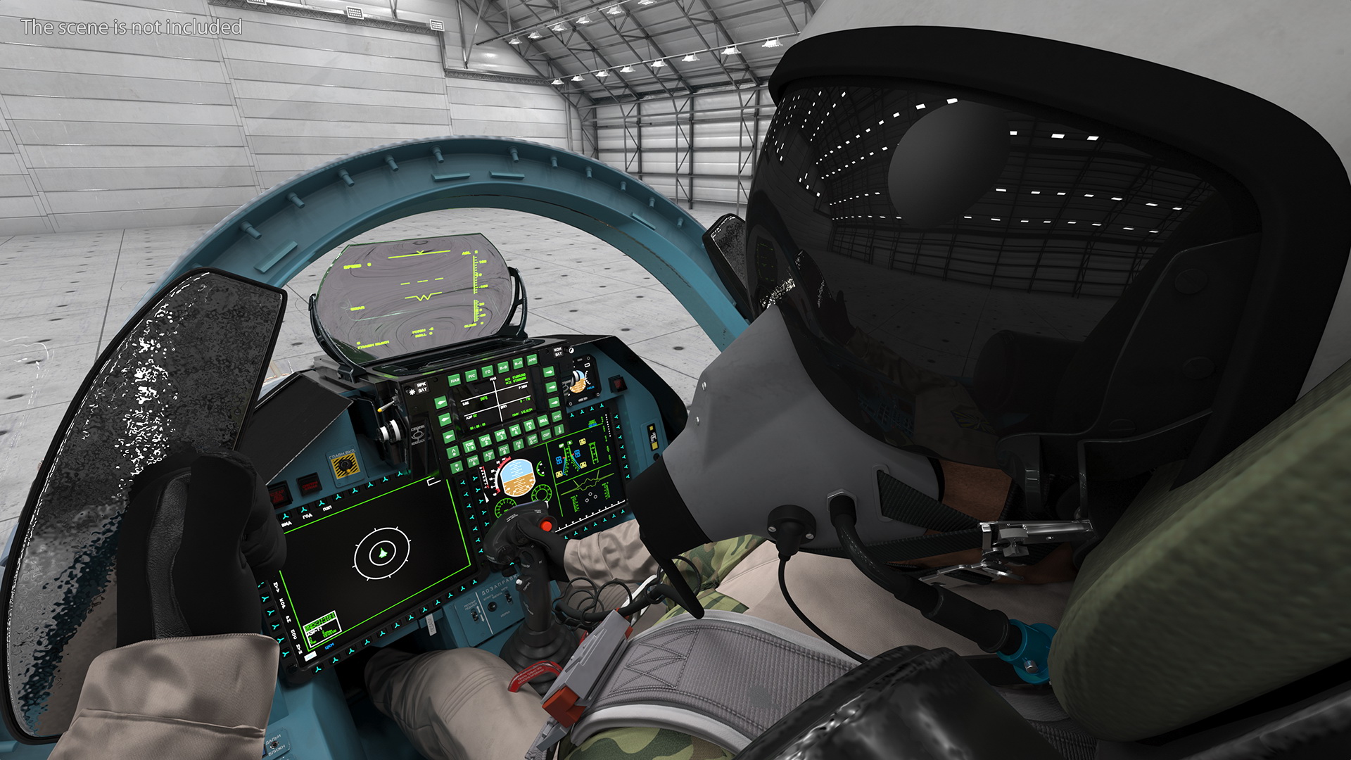 Russian Pilot in SU 57 Fighter Plane Hand Gesture 3D model