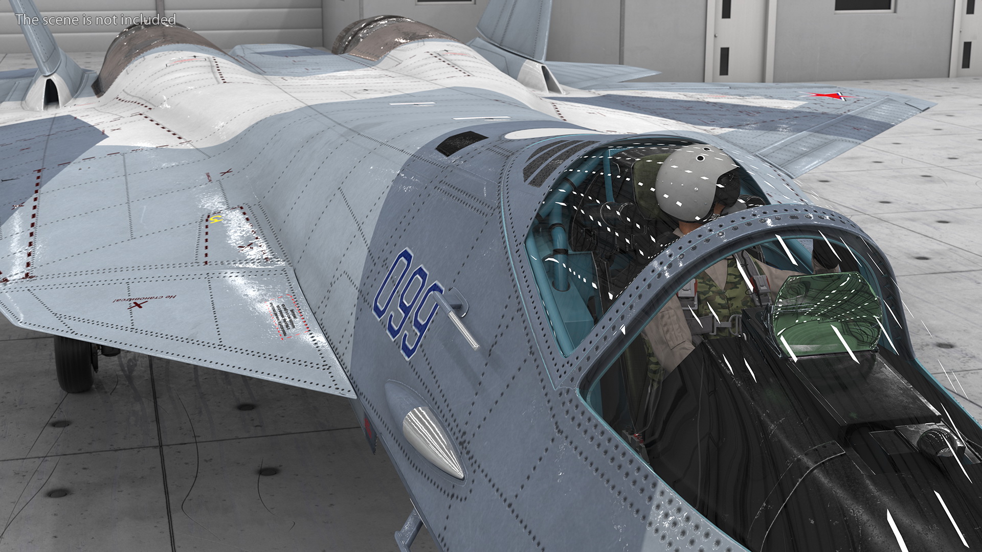 Russian Pilot in SU 57 Fighter Plane Hand Gesture 3D model