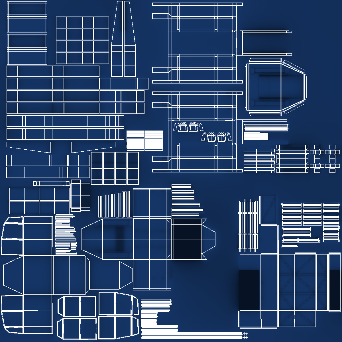 Container Crane Rigged Blue 3D