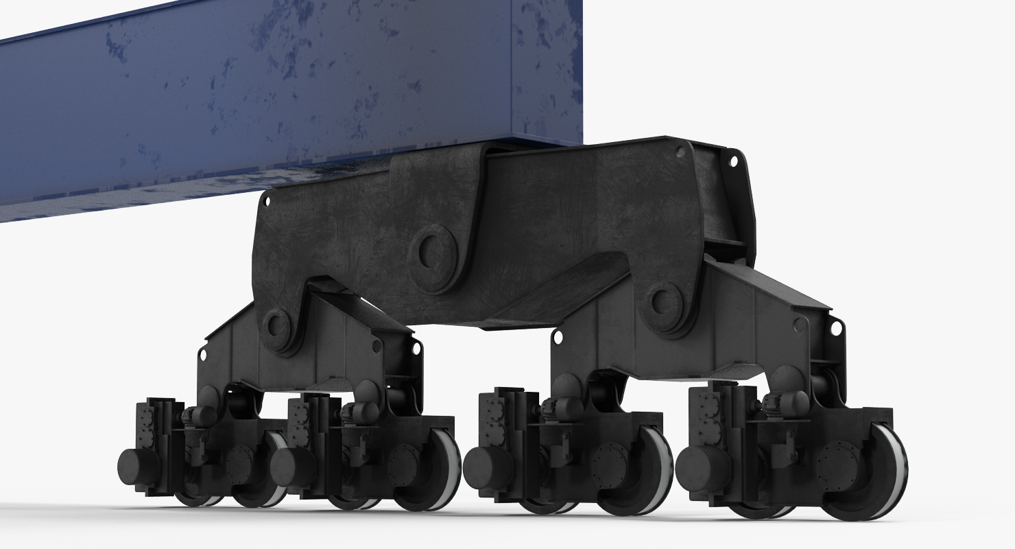 Container Crane Rigged Blue 3D