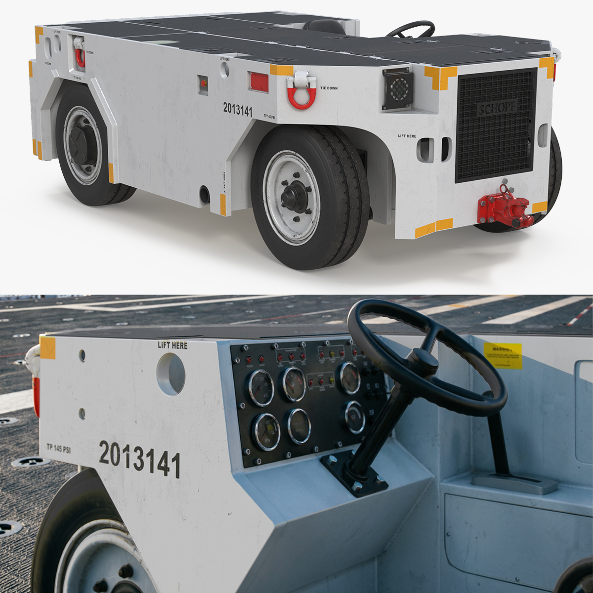 Tow Tractor 3D model preview