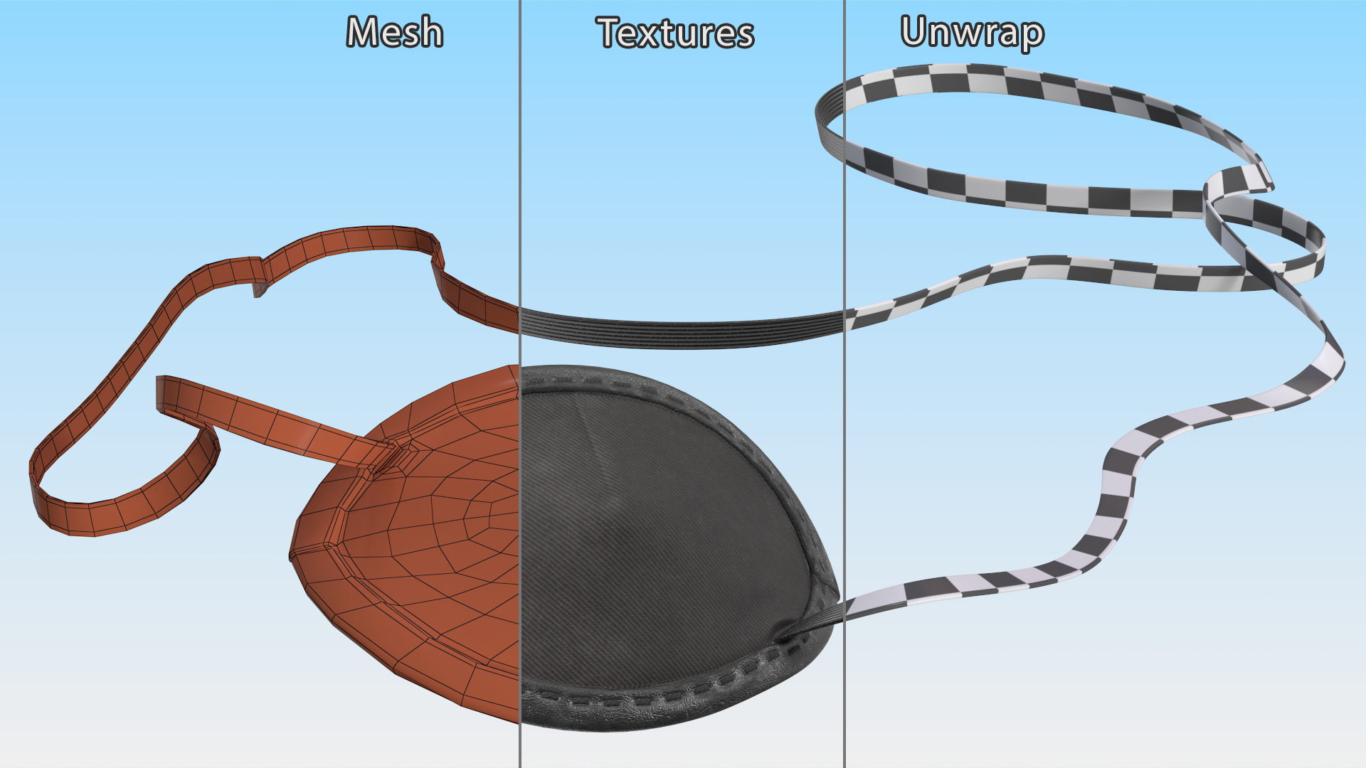 Leather Eyepatch Black 3D