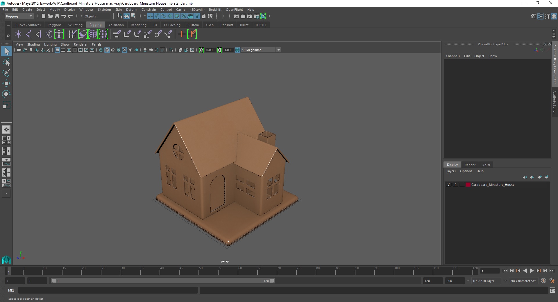 3D model Cardboard Miniature House