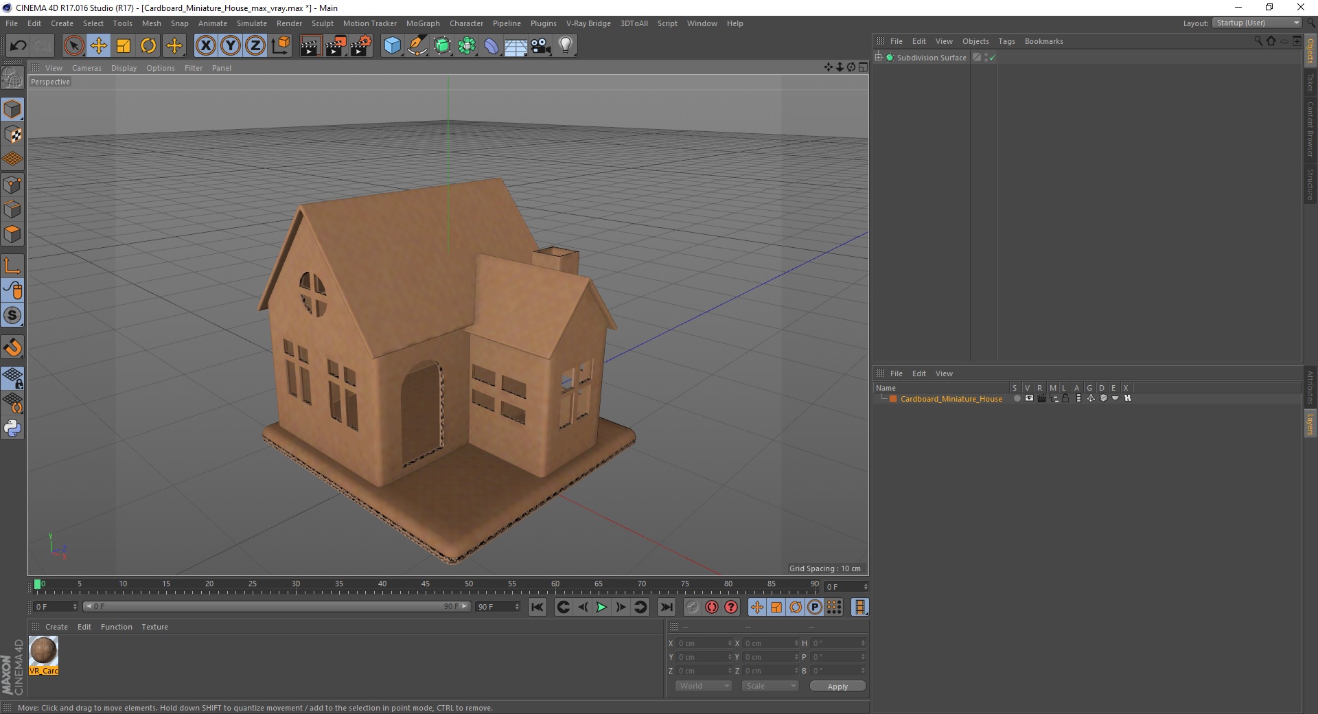 3D model Cardboard Miniature House