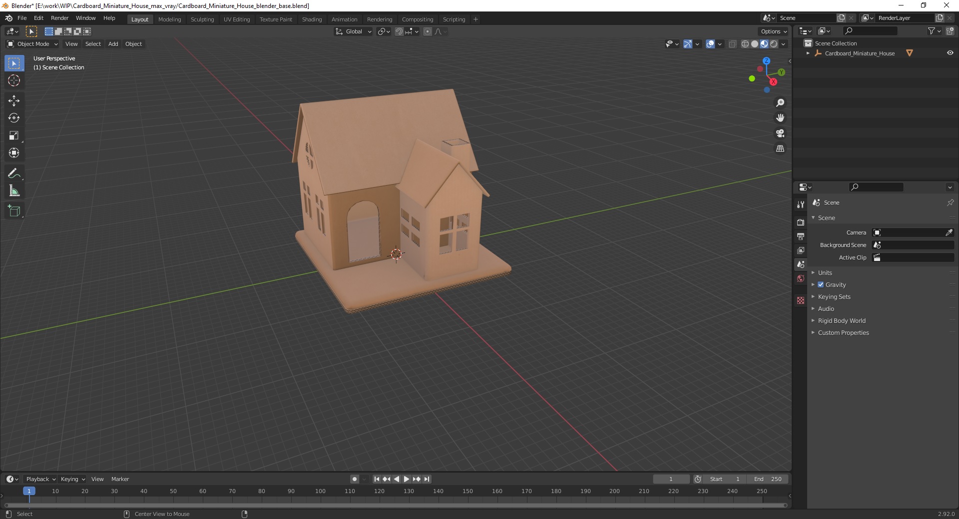 3D model Cardboard Miniature House