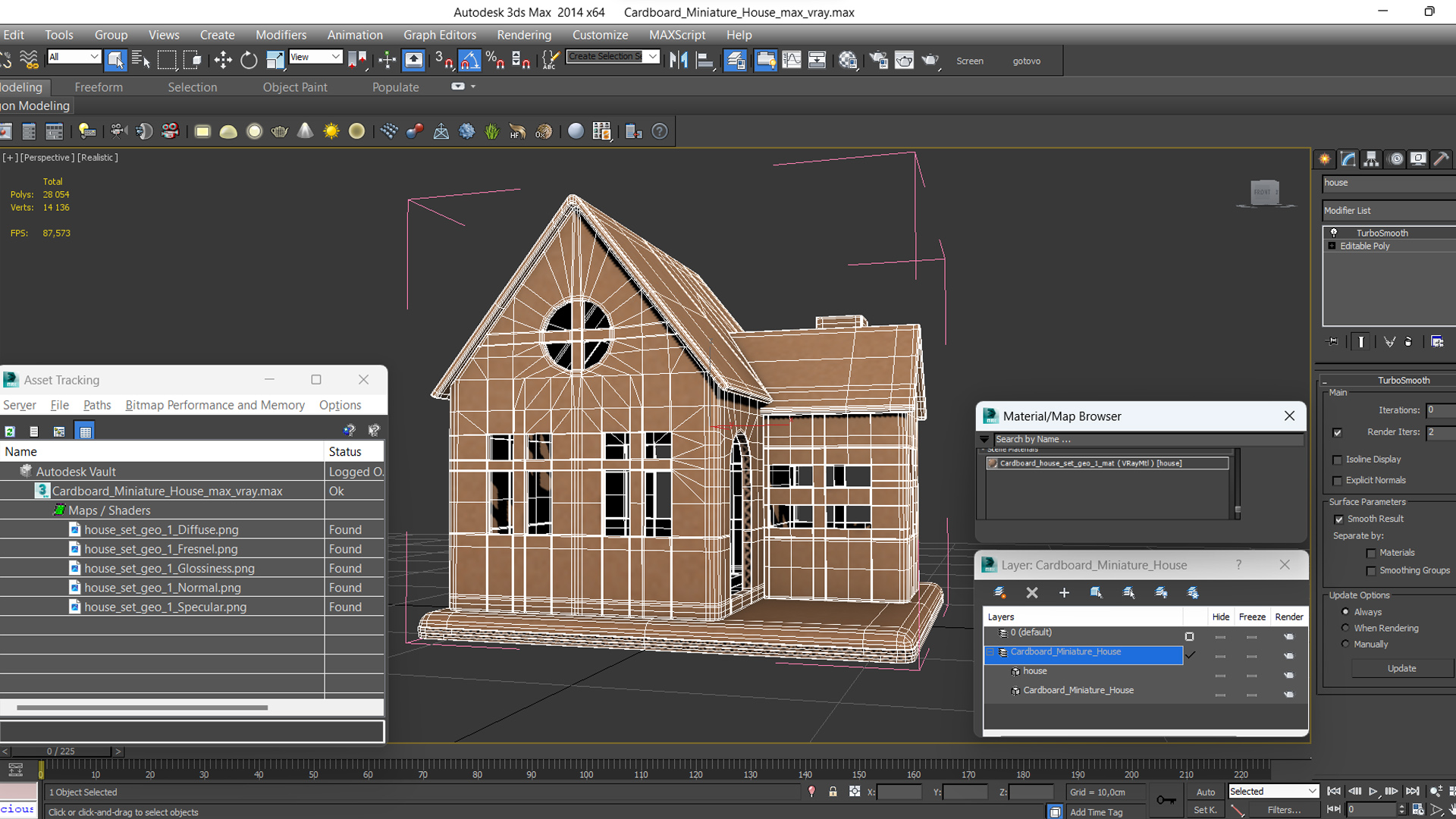 3D model Cardboard Miniature House