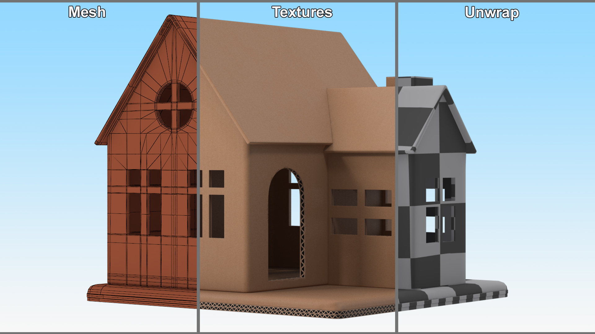 3D model Cardboard Miniature House
