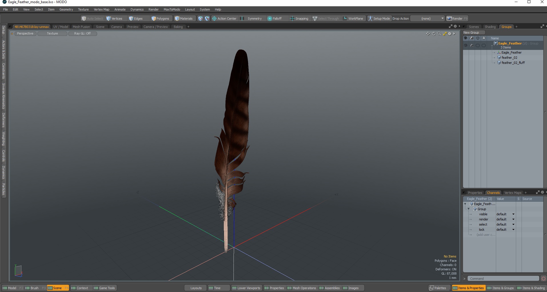 3D Eagle Feather model