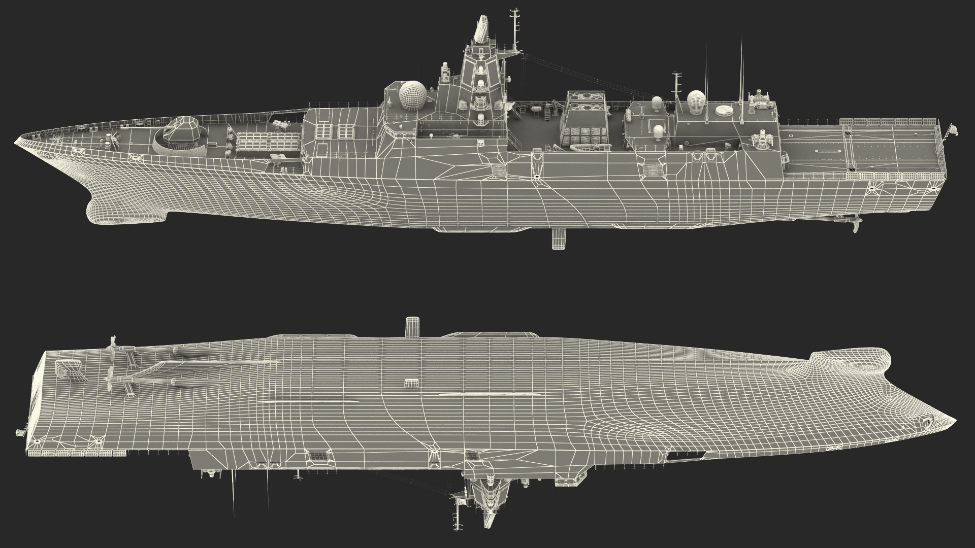 3D model Frigate Admiral Gorshkov Project 22350 Rigged