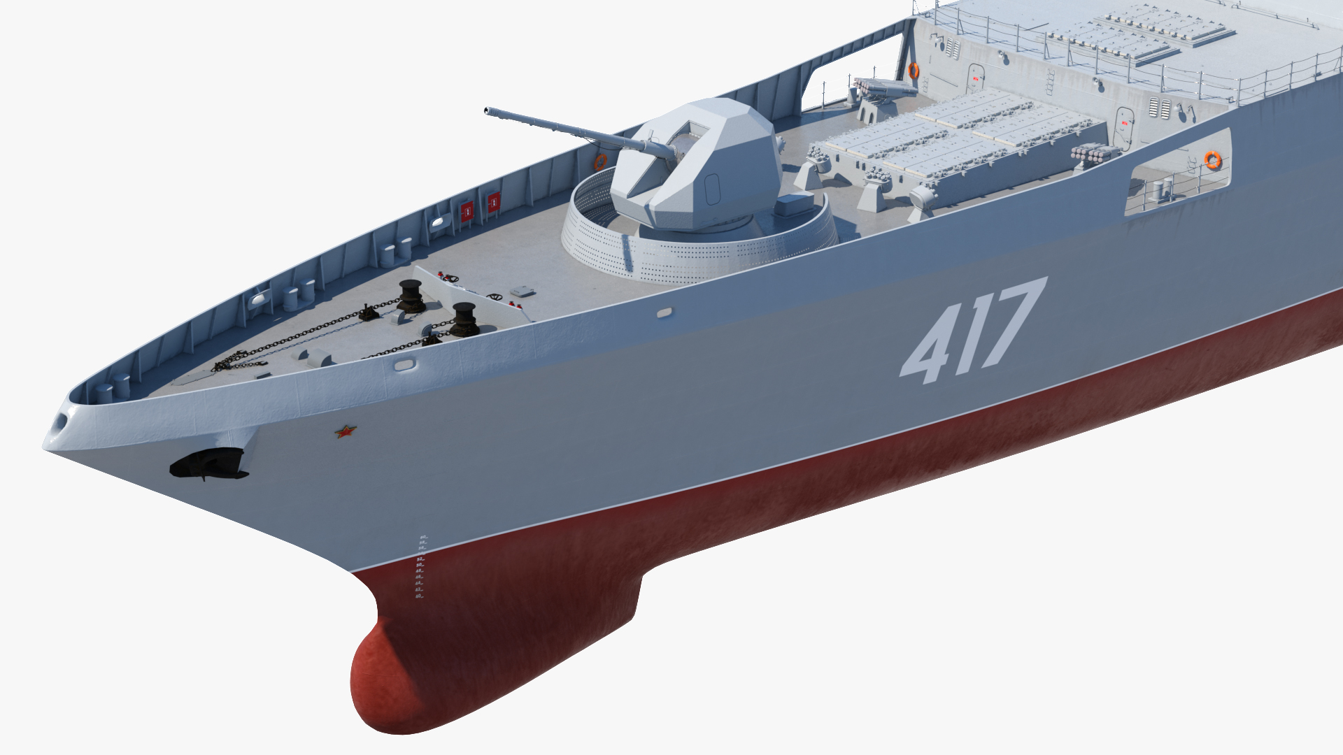 3D model Frigate Admiral Gorshkov Project 22350 Rigged