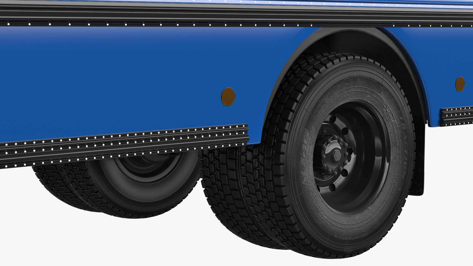 3D Blue Bird Commercial Bus Rigged