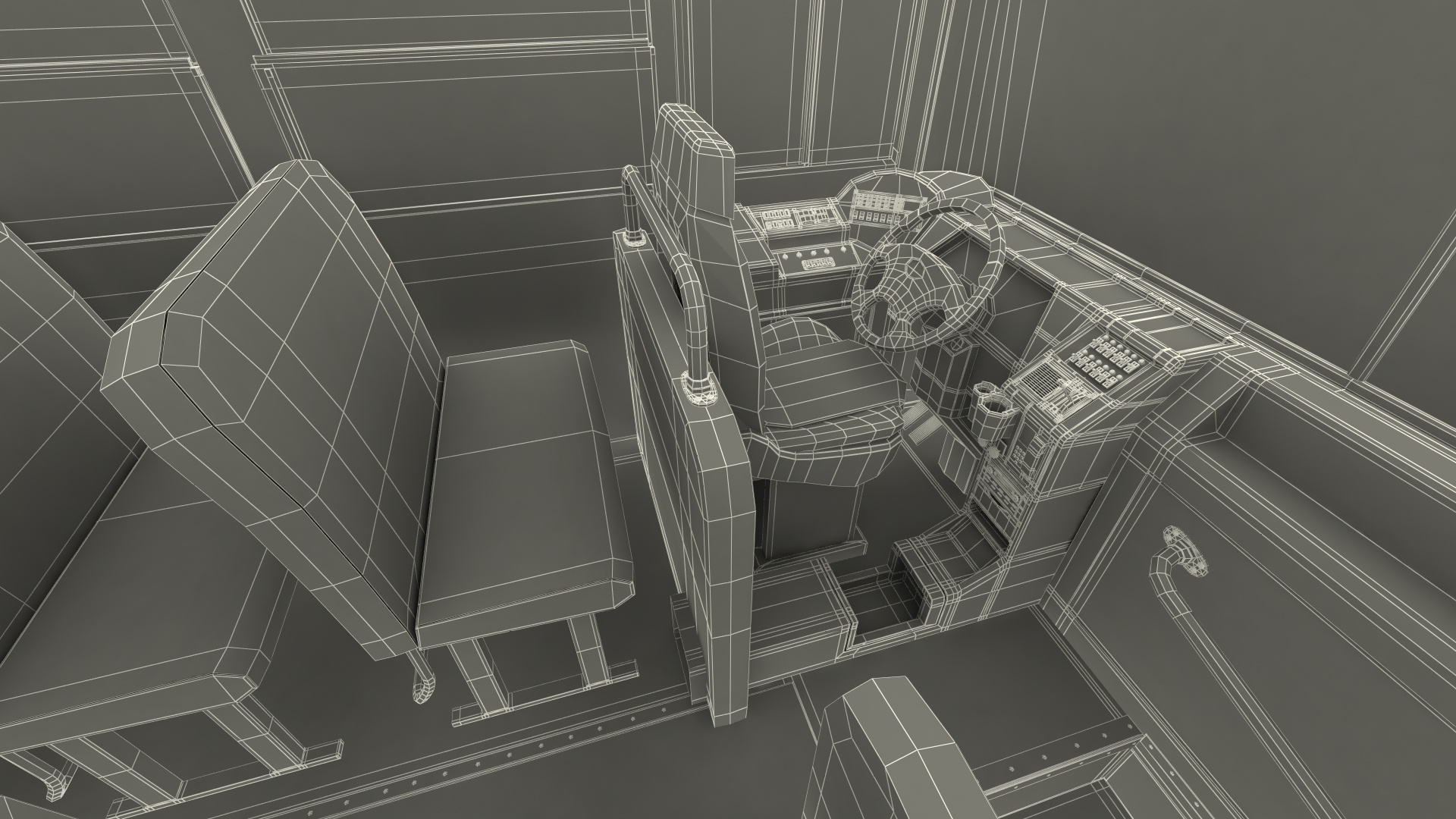 3D Blue Bird Commercial Bus Rigged