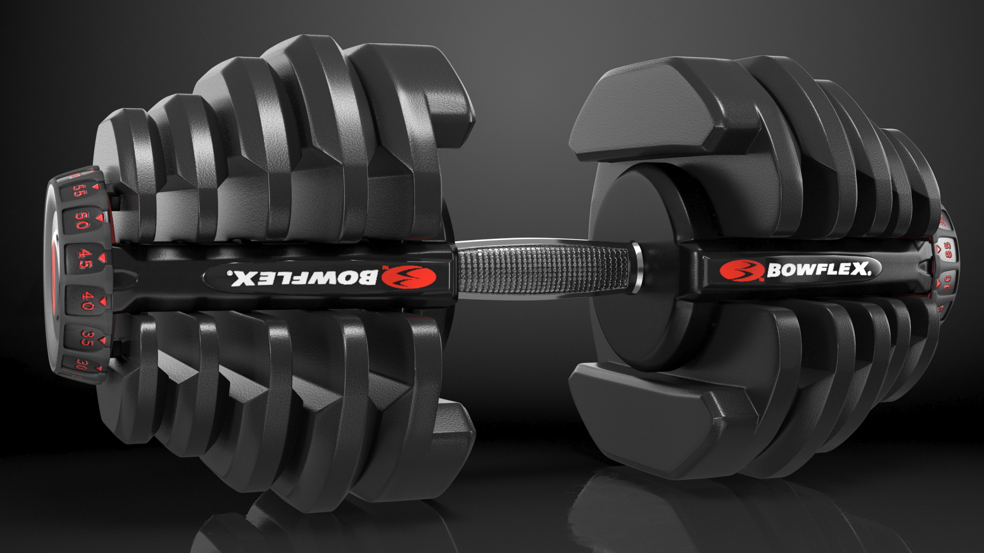3D Bowflex Selecttech 1090 Adjustable Dumbbell model