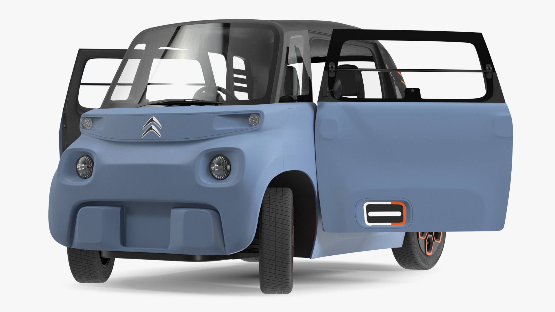 3D Citroen Ami Simple Interior Rigged for Maya model