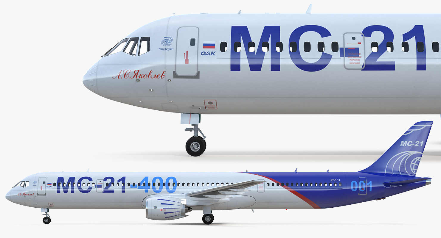 3D Irkut Airliner MC 21 400 Rigged